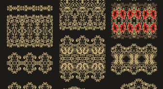 وکتور اسلیمی گل و بوته و حاشیه