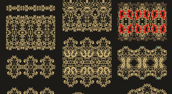 وکتور اسلیمی گل و بوته و حاشیه