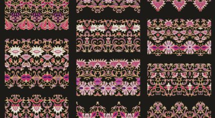 وکتور حاشیه اسلیمی گل و بوته