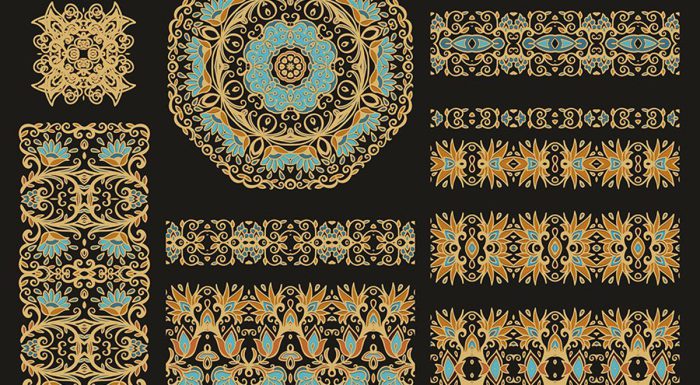 وکتور کادر و حاشیه طلایی