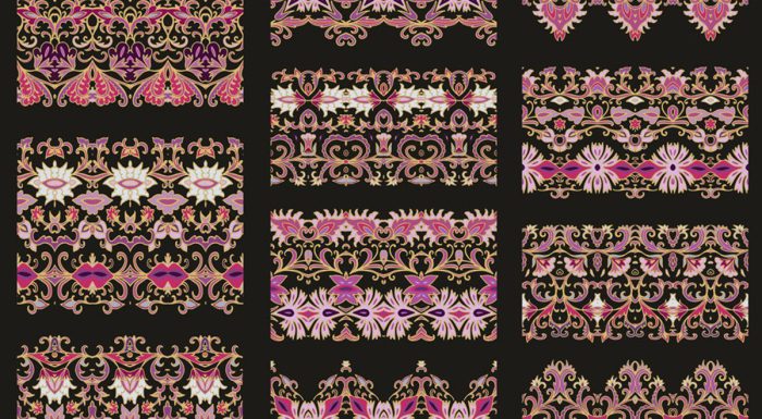 وکتور حاشیه اسلیمی گل و بوته