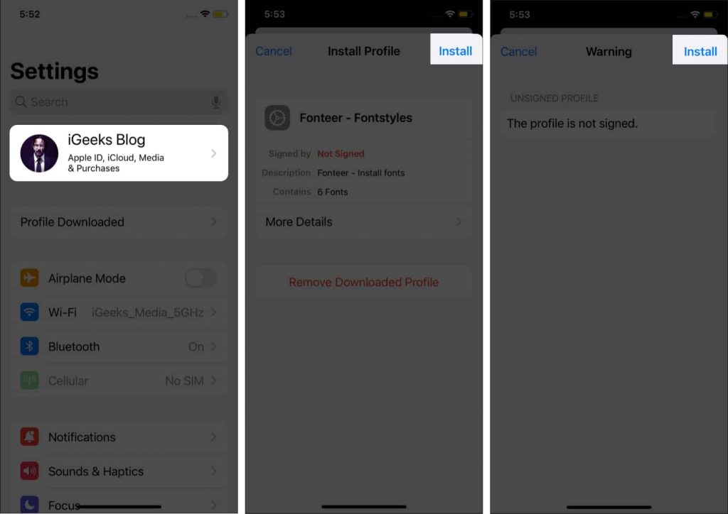 آموزش نصب فونت در ایفون