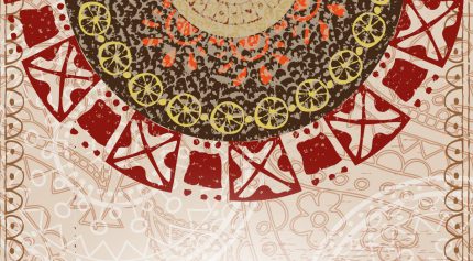 طرح وکتور ماندالا قرمز نیم دایره