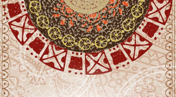 طرح وکتور ماندالا قرمز نیم دایره