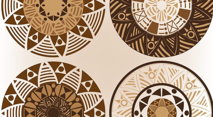 4 طرح وکتور ماندالا قهوه ای