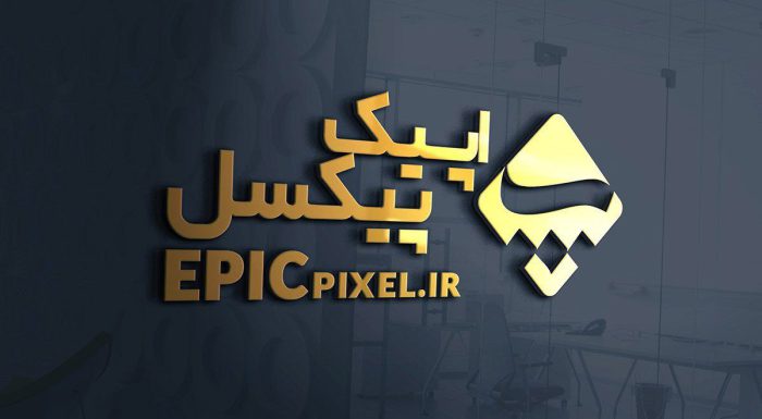 موکاپ لوگو 3 بعدی روی دیوار دفتر کار