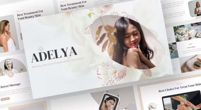 قالب پاورپوینت زیبایی ادلیا رنگ روشن