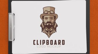 موکاپ لوگو روی تخته شاسی