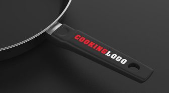 موکاپ لوگو روی ماهیتابه