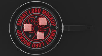 موکاپ لوگو روی ماهیتابه