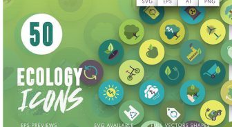 مجموعه 50 آیکن اکولوژی و زیست محیطی