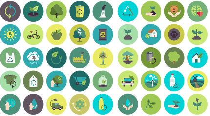 مجموعه 50 آیکن اکولوژی و زیست محیطی