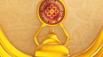 موکاپ لوگو در کنار نماد سوسک مصری