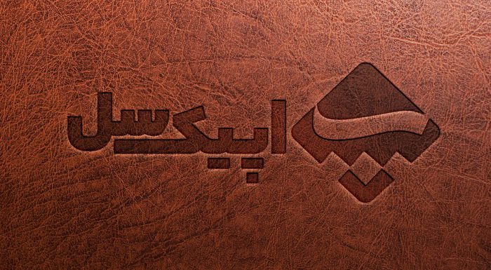 موکاپ لوگو برجسته روی چرم