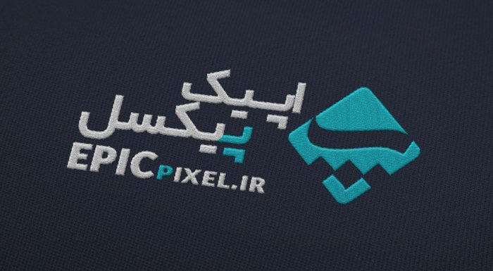 موکاپ لوگو دوخت شده روی پارچه