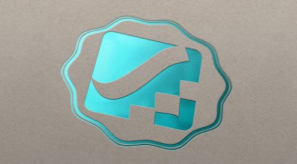 موکاپ لوگو براق روی کاغذ کاهی