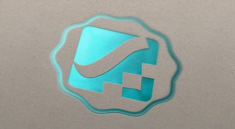 موکاپ لوگو براق روی کاغذ کاهی