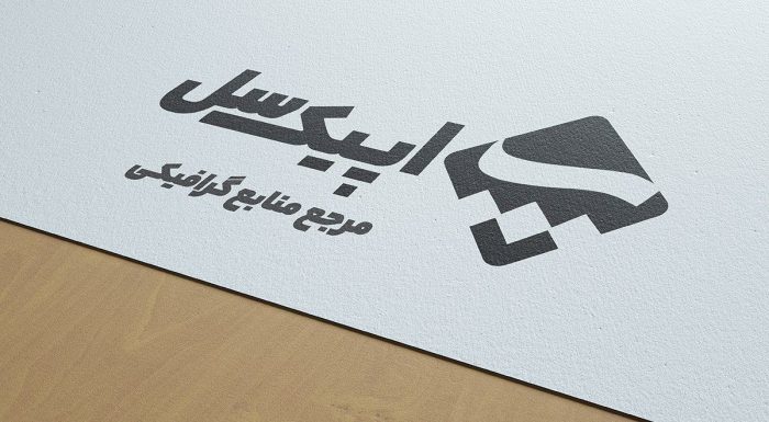 موکاپ برندینگ لوگو سیاه سفید روی کاغذ