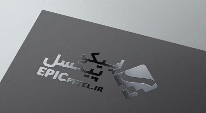 موکاپ لوگو UV براق روی کاغذ مشکی