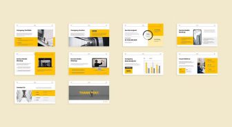 قالب پاورپوینت شرکتی مدرن زرد و سفید