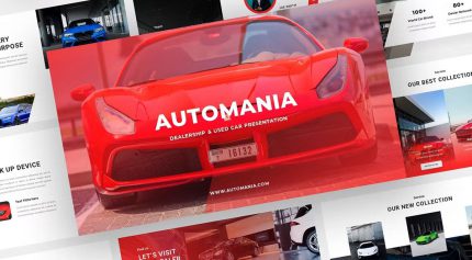 قالب پاورپوینت خودرو اتومانیا رنگ قرمز