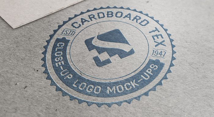 موکاپ لوگو روی مقوا کنفی