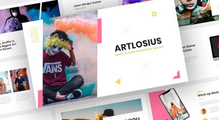 قالب پاورپوینت هنر و گرافیک آرتلوسیوس رنگارنگ