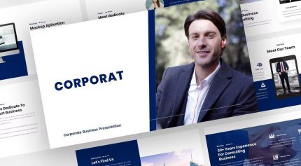 قالب پاورپوینت کورپورت رنگ سرمه ای