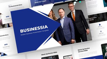 قالب پاورپوینت تجاری بیزینسیا رنگ سورمه ای