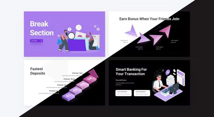 قالب پاورپوینت فاینانسیل با رنگبندی بنفش روشن