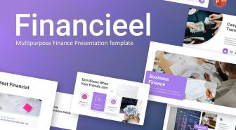 قالب پاورپوینت فاینانسیل با رنگبندی بنفش روشن