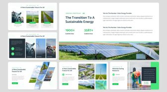قالب پاورپوینت انرژی بادی و خورشیدی ژئوفول سبز و سفید