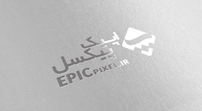 موکاپ لوگو نقره ای براق