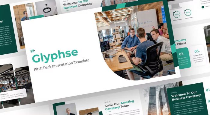 قالب پاورپوینت شرکت ایده پردازی گلیفس سبز