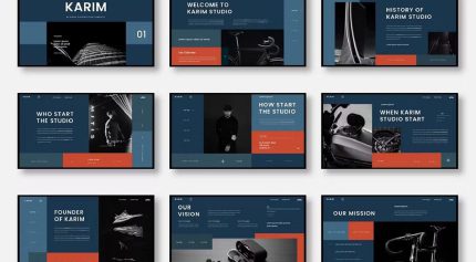 قالب پاورپوینت تجاری کریم با رنگبندی تیره