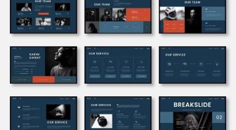 قالب پاورپوینت تجاری کریم با رنگبندی تیره