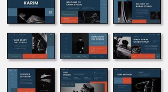 قالب پاورپوینت تجاری کریم با رنگبندی تیره