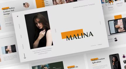 قالب پاورپوینت مد و فشن مالینا رنگ نارنجی