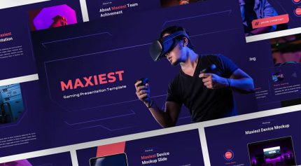 قالب پاورپوینت بازی مکسیست رنگ سرمه ای