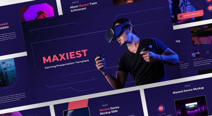 قالب پاورپوینت بازی مکسیست رنگ سرمه ای