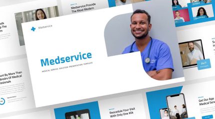 قالب پاورپوینت پزشکی مدسرویس رنگ آبی