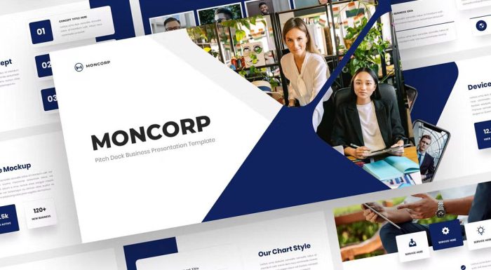 قالب پاورپوینت مونکورپ رنگ سورمه ای