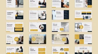 قالب پاورپوینت معرفی با طراحی مدرن نیوی رنگبندی روشن