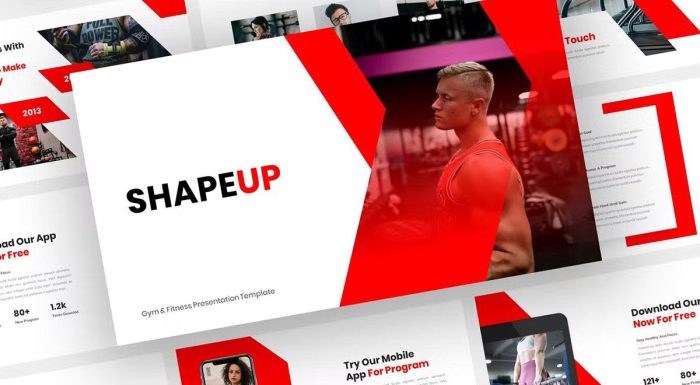 قالب پاورپوینت ورزشی شیپ آپ قرمز