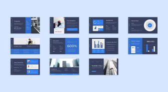 قالب پاورپوینت پروفایل شرکتی آبی روشن و تیره