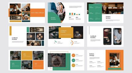 قالب پاورپوینت کسکارا سبز و نارنجی