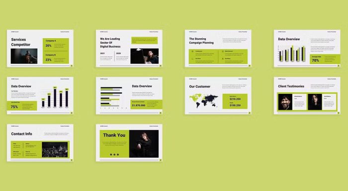 قالب پاورپوینت شرکتی و تجاری با رنگ لیمویی