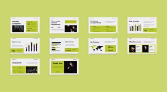 قالب پاورپوینت شرکتی و تجاری با رنگ لیمویی