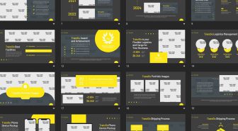 قالب پاورپوینت لجستیک ترانزگو با سه رنگ مختلف