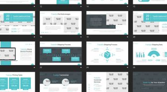 قالب پاورپوینت لجستیک ترانزگو با سه رنگ مختلف